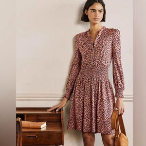 Boden Pink Floral Midi Dress